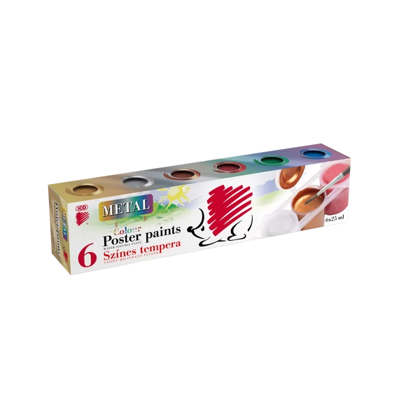 ICO SÜNI Tempera 6 tégelyes metál 25ml/tégely