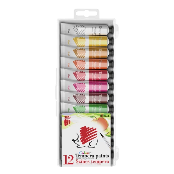 ICO SÜNI Tempera színes 12 tubusos 12ml/tubus