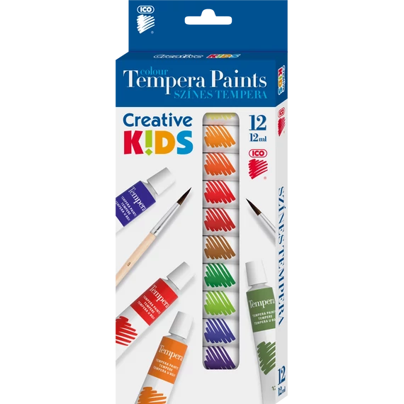 ICO CREATIVE KIDS Tempera 12 Tubusos színes 12 ml/tubus