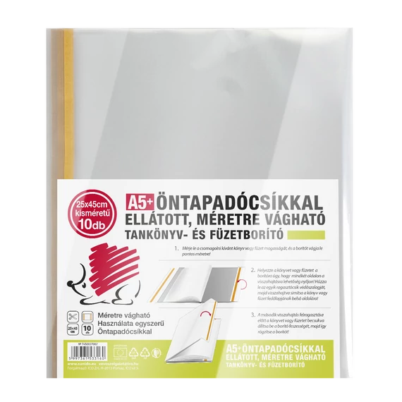 ICO SÜNI Füzet- és tankönyvborító öntapadócsíkkal 10 db-os, A/5+, 25x45cm