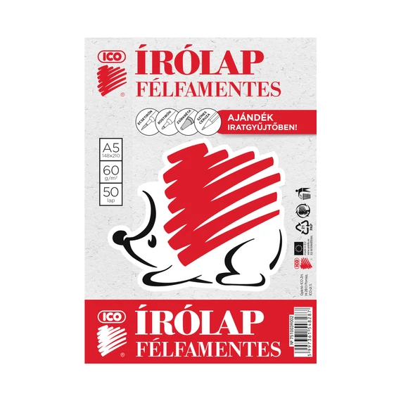 ICO SÜNI Írólap félfamentes 50 lap, A/5