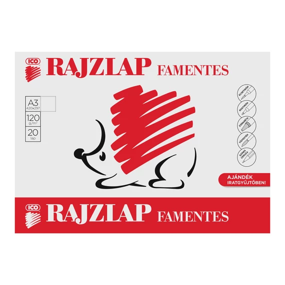 ICO SÜNI Rajzlap famentes 20 lap, A/3