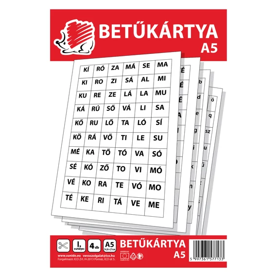 ICO SÜNI Betűkártya 4 lap, A/5