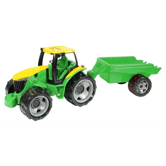 LENA: Óriás traktor utánfutóval - zöld, 94 cm