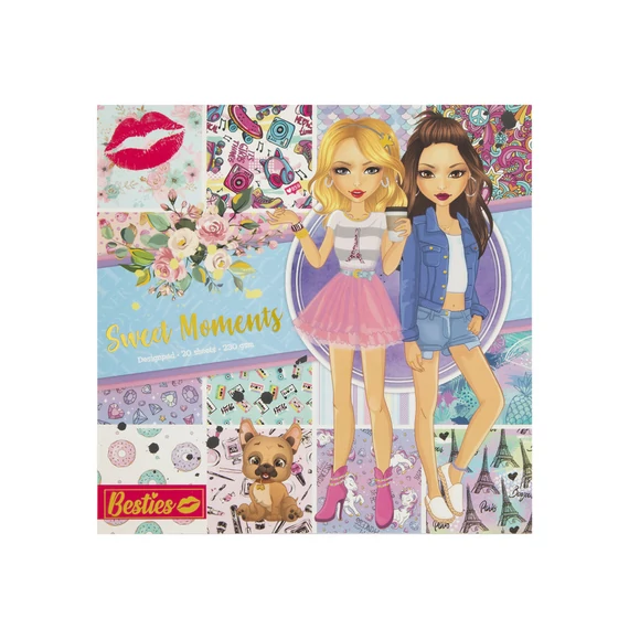 Besties - Sweet Moments 25x25 cm színes lapok a divattervezőhöz, 20 db