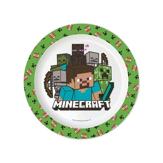 Műanyag Minecraft mikrózható lapostányér