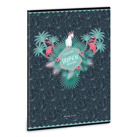 Ars Una Pink Flamingo A/4 extra kapcsos füzet-négyzethálós